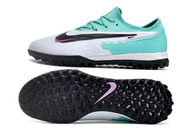 Men's Nike React Phantom GX Pro TF Artificial Turf Low-Tops Football Shoes - White/Black/Jade