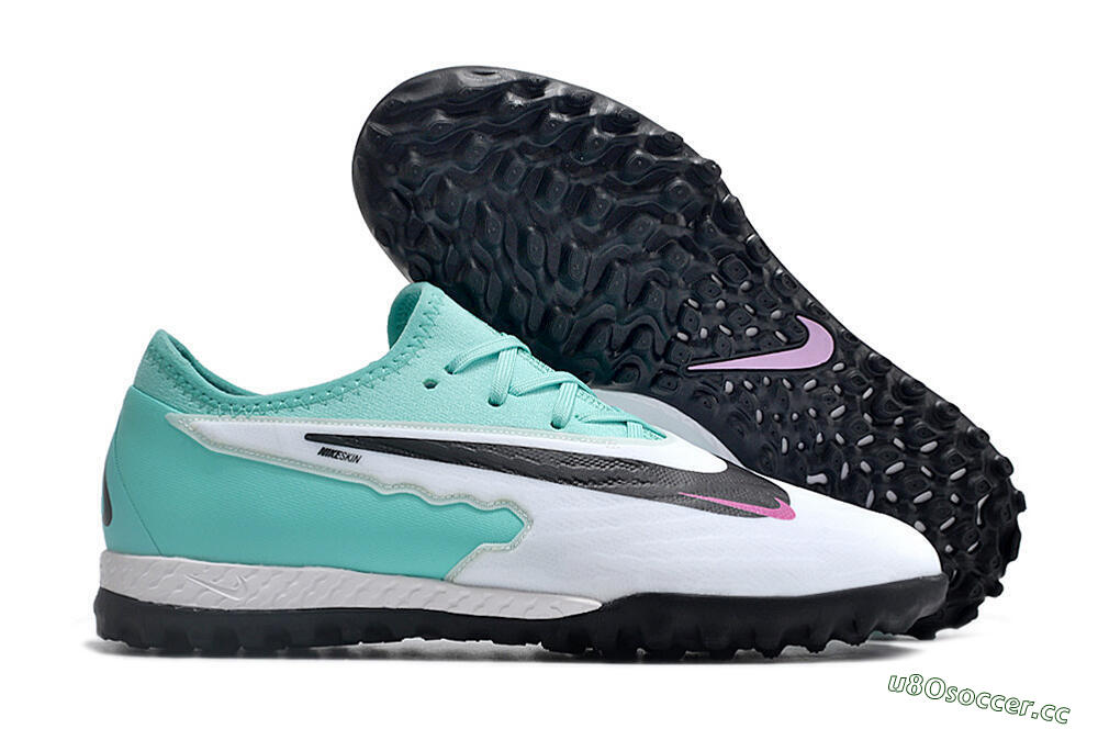 Men's Nike React Phantom GX Pro TF Artificial Turf Low-Tops Football Shoes - White/Black/Jade 2