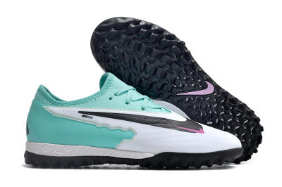 Men's Nike React Phantom GX Pro TF Artificial Turf Low-Tops Football Shoes - White/Black/Jade
