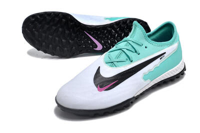 Men's Nike React Phantom GX Pro TF Artificial Turf Low-Tops Football Shoes - White/Black/Jade