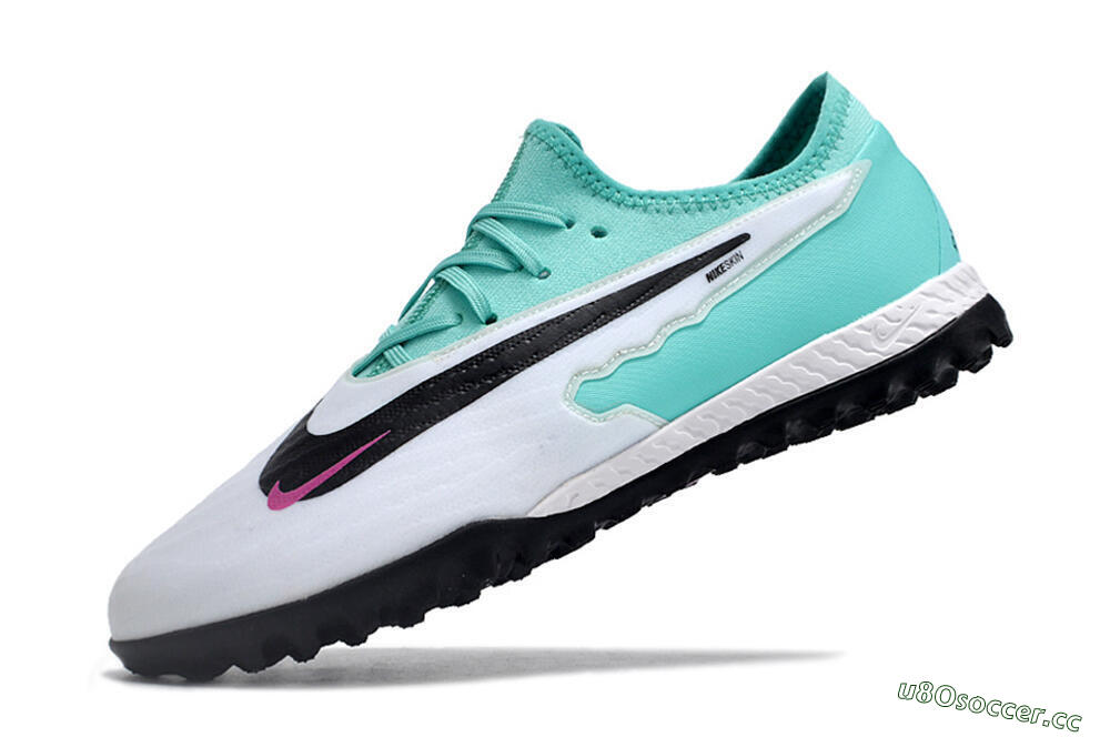 Men's Nike React Phantom GX Pro TF Artificial Turf Low-Tops Football Shoes - White/Black/Jade 5