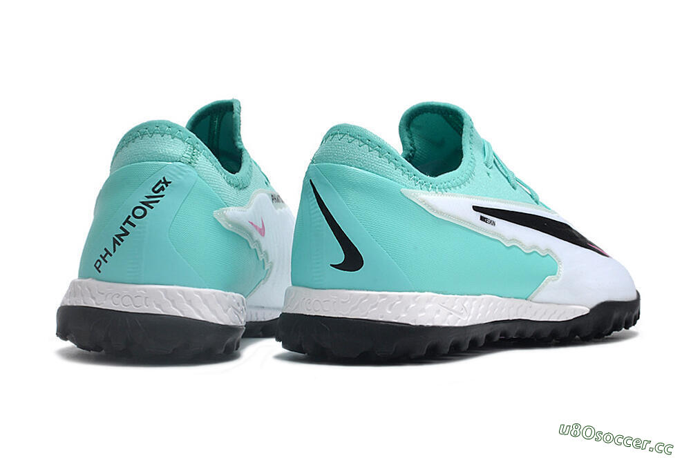 Men's Nike React Phantom GX Pro TF Artificial Turf Low-Tops Football Shoes - White/Black/Jade 6