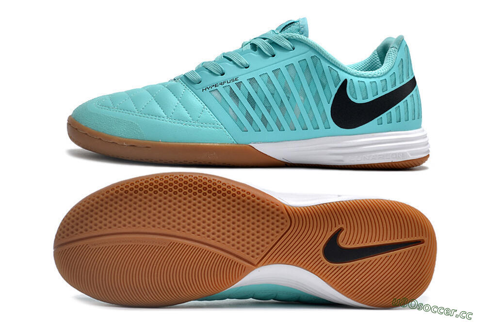 Men's Nike Lunar Gato 2 IC Indoor & Futsal Low-Tops Football Shoes - Jade/Black/White 1
