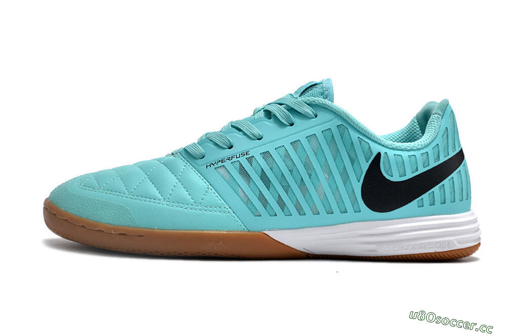 Men's Nike Lunar Gato 2 IC Indoor & Futsal Low-Tops Football Shoes - Jade/Black/White 0