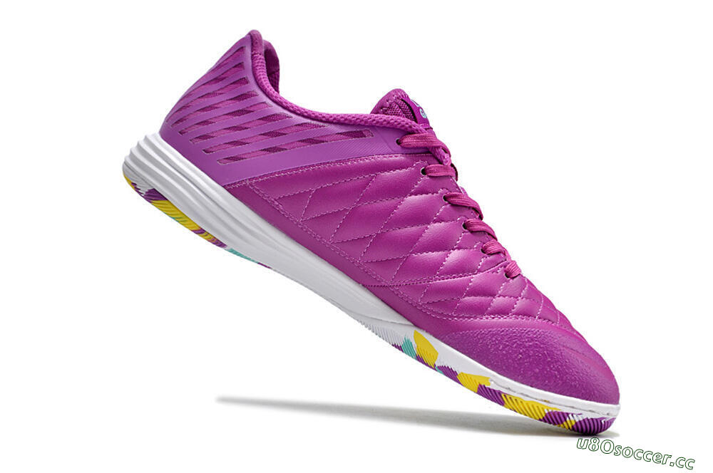 Men's Nike Lunar Gato 2 IC Indoor & Futsal Low-Tops Football Shoes - Purple/Black/Rainbow 4