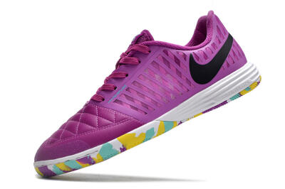 Men's Nike Lunar Gato 2 IC Indoor & Futsal Low-Tops Football Shoes - Purple/Black/Rainbow