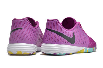 Men's Nike Lunar Gato 2 IC Indoor & Futsal Low-Tops Football Shoes - Purple/Black/Rainbow