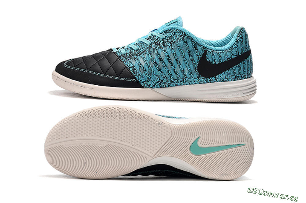 Men's Nike Lunar Gato 2 IC Indoor & Futsal Low-Tops Football Shoes - Black/Jade/White 1