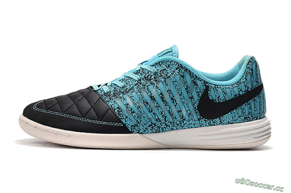 Men's Nike Lunar Gato 2 IC Indoor & Futsal Low-Tops Football Shoes - Black/Jade/White 2