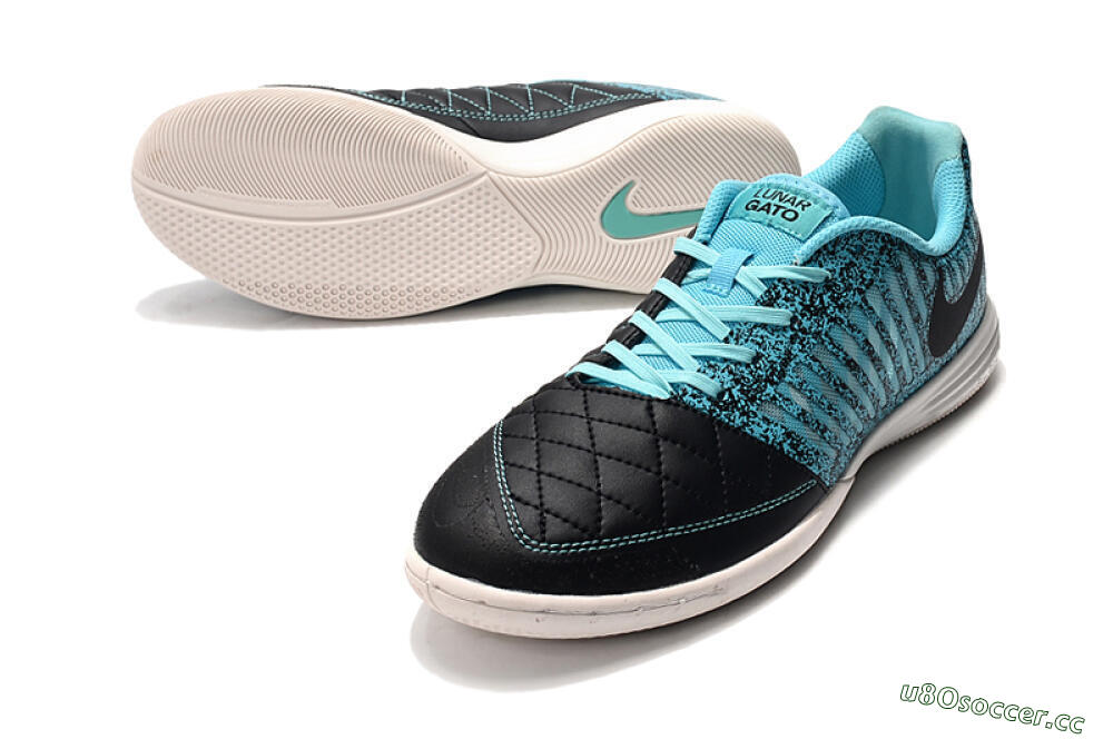 Men's Nike Lunar Gato 2 IC Indoor & Futsal Low-Tops Football Shoes - Black/Jade/White 0