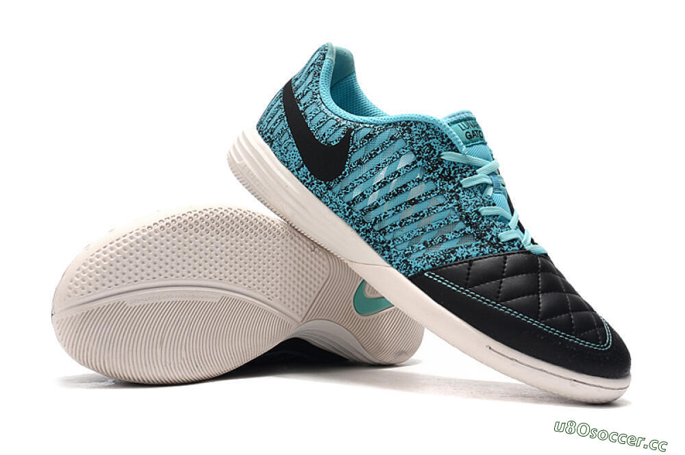 Men's Nike Lunar Gato 2 IC Indoor & Futsal Low-Tops Football Shoes - Black/Jade/White 3