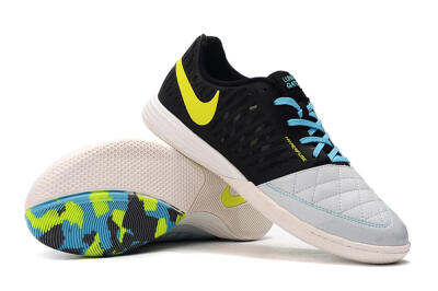 Men's Nike Lunar Gato 2 IC Indoor & Futsal Low-Tops Football Shoes - Black/Blue/Yellow