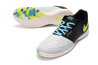 Men's Nike Lunar Gato 2 IC Indoor & Futsal Low-Tops Football Shoes - Black/Blue/Yellow
