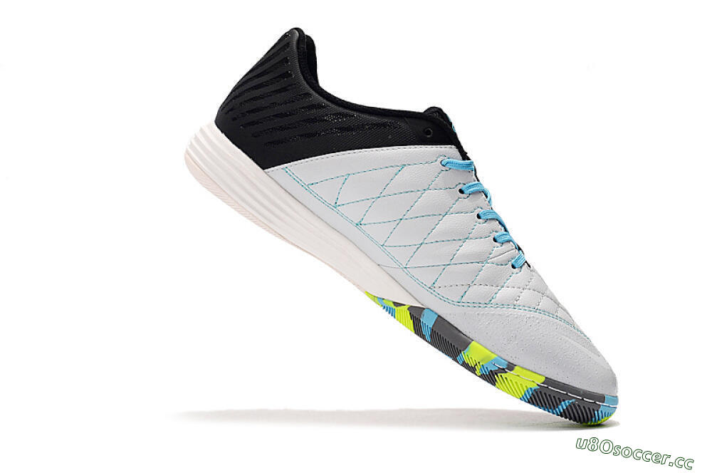 Men's Nike Lunar Gato 2 IC Indoor & Futsal Low-Tops Football Shoes - Black/Blue/Yellow 4