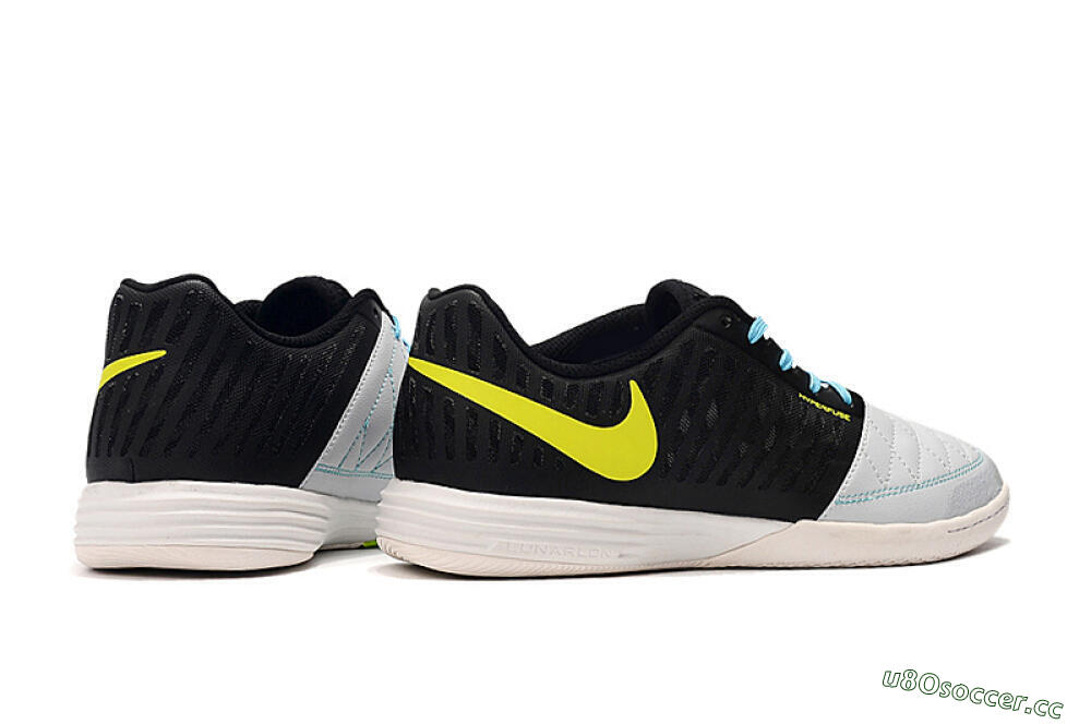 Men's Nike Lunar Gato 2 IC Indoor & Futsal Low-Tops Football Shoes - Black/Blue/Yellow 6