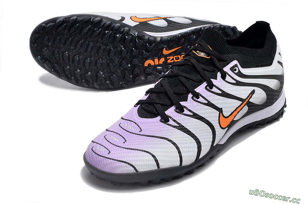 Unisex Nike Air Zoom Mercurial Vapor 14 Elite TF Artificial Turf Low-Tops Football Shoes - Purple/Black/Orange 3