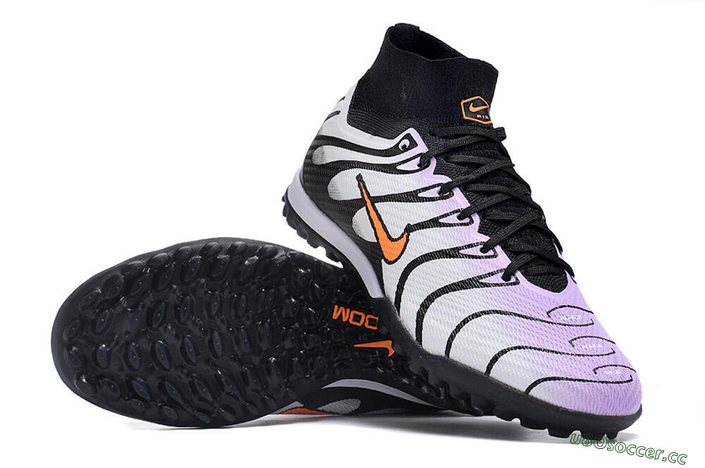 Unisex Nike Air Zoom Mercurial Superfly 9 Elite TF Artificial Turf High-Tops Football Shoes - Purple/Black/Orange 1