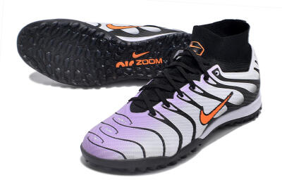 Unisex Nike Air Zoom Mercurial Superfly 9 Elite TF Artificial Turf High-Tops Football Shoes - Purple/Black/Orange