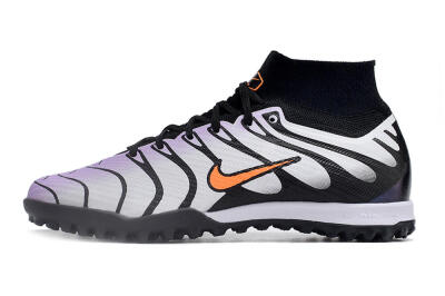 Unisex Nike Air Zoom Mercurial Superfly 9 Elite TF Artificial Turf High-Tops Football Shoes - Purple/Black/Orange