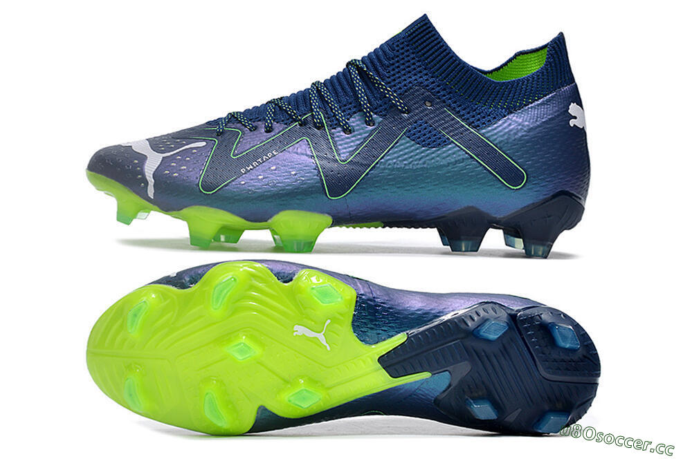 Men's Puma Future Ultimate FG Firm Ground Low-Tops Football Boots - Blue/Black/Yellow 1