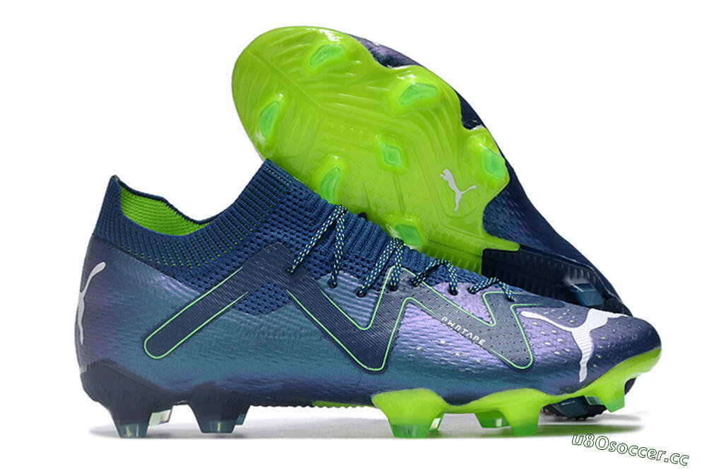 Men's Puma Future Ultimate FG Firm Ground Low-Tops Football Boots - Blue/Black/Yellow 2