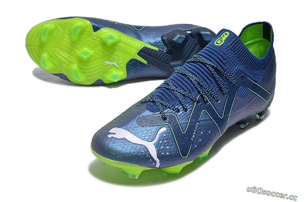Men's Puma Future Ultimate FG Firm Ground Low-Tops Football Boots - Blue/Black/Yellow 3