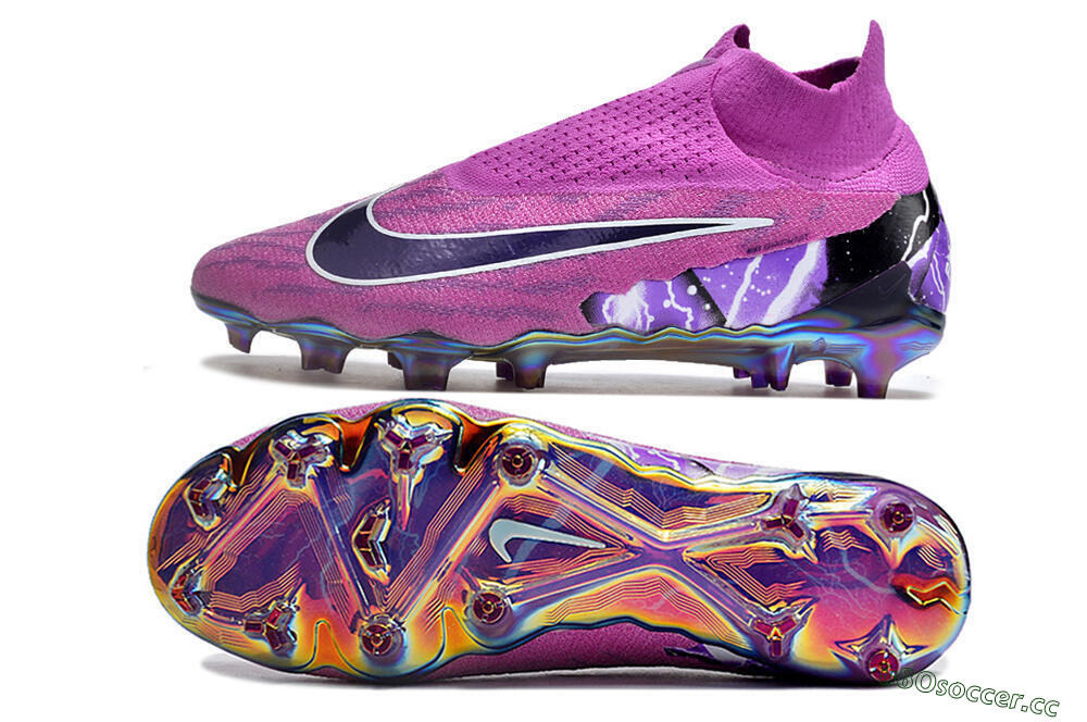 Men's Nike Phantom GX DF Elite FG Firm Ground High-Tops Football Boots - Purple/Black/White/Gold 1