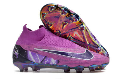Men's Nike Phantom GX DF Elite FG Firm Ground High-Tops Football Boots - Purple/Black/White/Gold