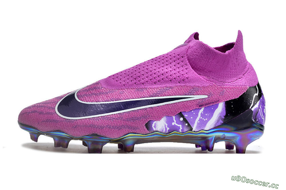 Men's Nike Phantom GX DF Elite FG Firm Ground High-Tops Football Boots - Purple/Black/White/Gold 0