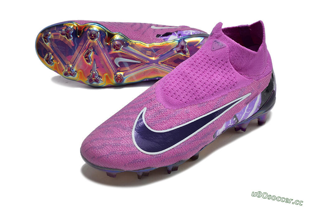 Men's Nike Phantom GX DF Elite FG Firm Ground High-Tops Football Boots - Purple/Black/White/Gold 3
