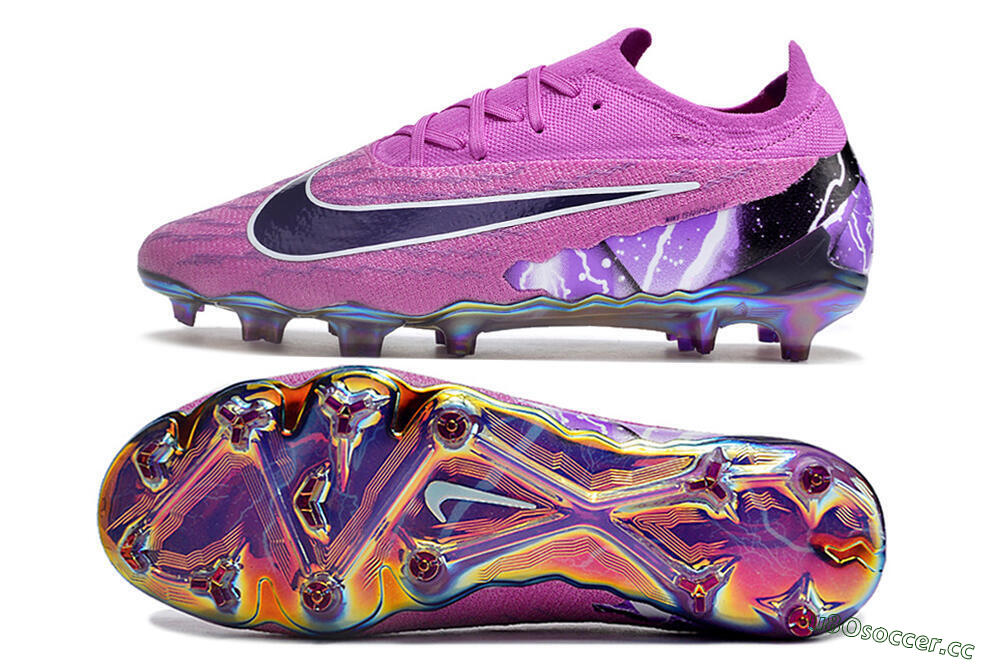 Men's Nike Phantom GX Elite FG Firm Ground Low-Tops Football Boots - Purple/Black/White/Gold 1