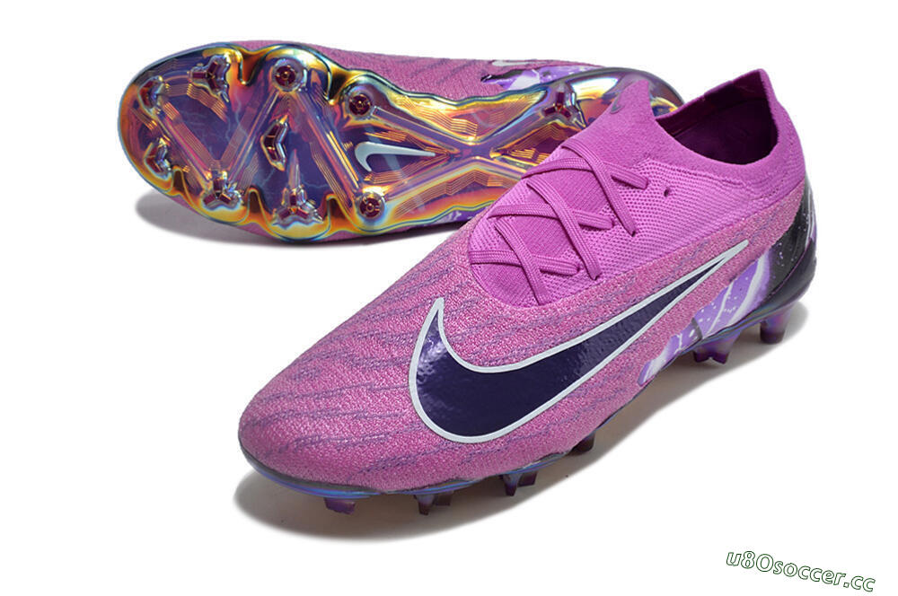 Men's Nike Phantom GX Elite FG Firm Ground Low-Tops Football Boots - Purple/Black/White/Gold 3