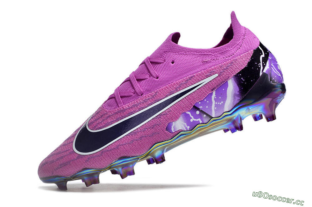 Men's Nike Phantom GX Elite FG Firm Ground Low-Tops Football Boots - Purple/Black/White/Gold 5