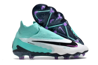 Unisex Nike Phantom GX Elite DF FG Firm Ground High-Tops Football Boots - White/Purple/Jade