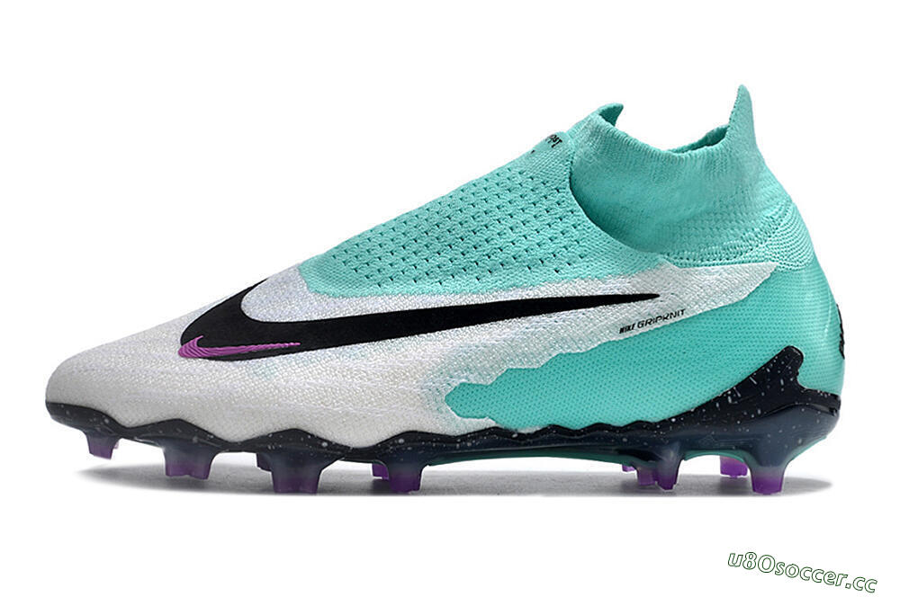 Unisex Nike Phantom GX Elite DF FG Firm Ground High-Tops Football Boots - White/Purple/Jade 0
