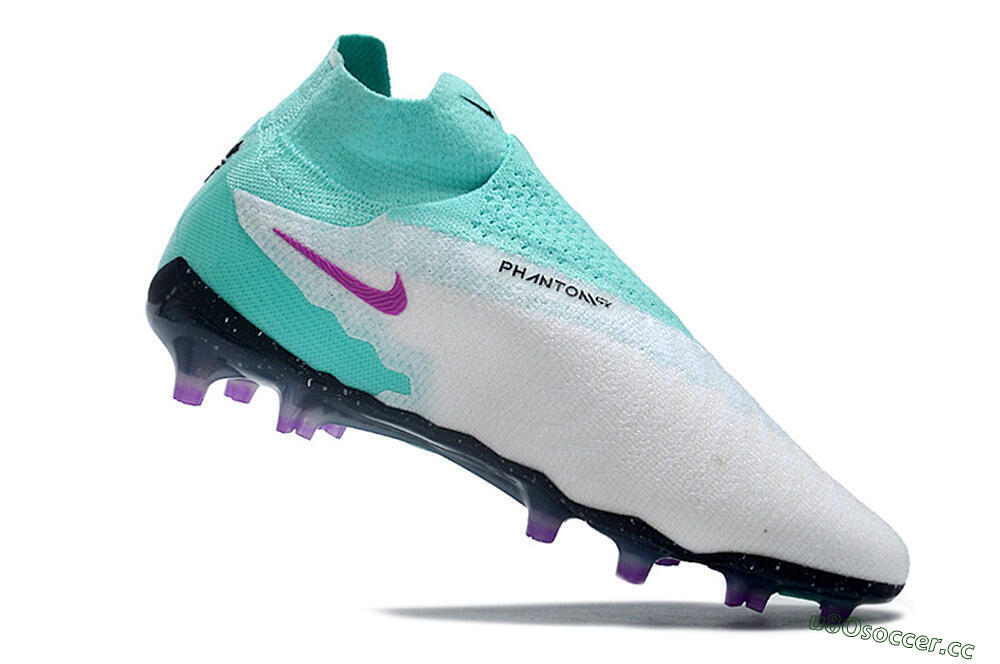 Unisex Nike Phantom GX Elite DF FG Firm Ground High-Tops Football Boots - White/Purple/Jade 4