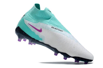 Unisex Nike Phantom GX Elite DF FG Firm Ground High-Tops Football Boots - White/Purple/Jade