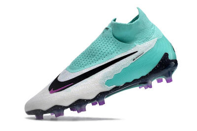 Unisex Nike Phantom GX Elite DF FG Firm Ground High-Tops Football Boots - White/Purple/Jade