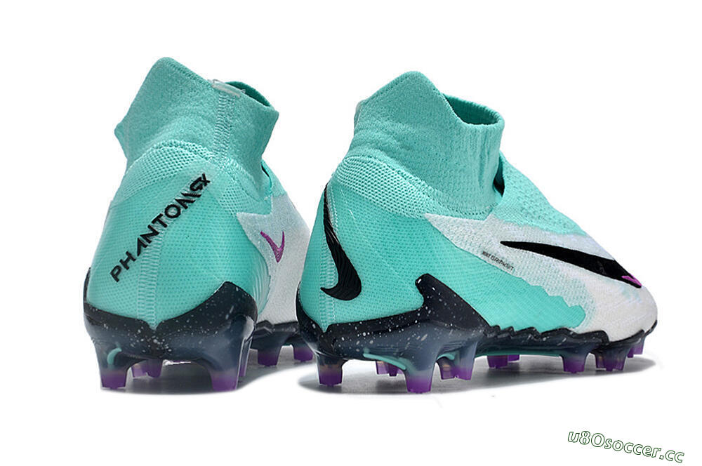 Unisex Nike Phantom GX Elite DF FG Firm Ground High-Tops Football Boots - White/Purple/Jade 6