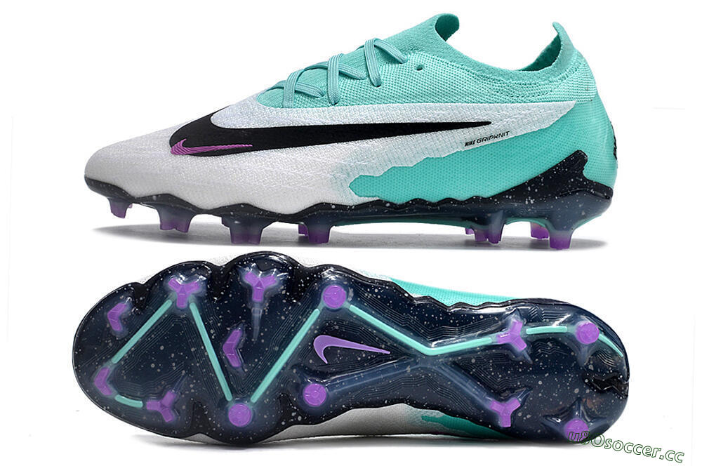 Men's Nike Phantom GX Elite FG Firm Ground Low-Tops Football Boots - Silver/Blue/Purple/Black 1