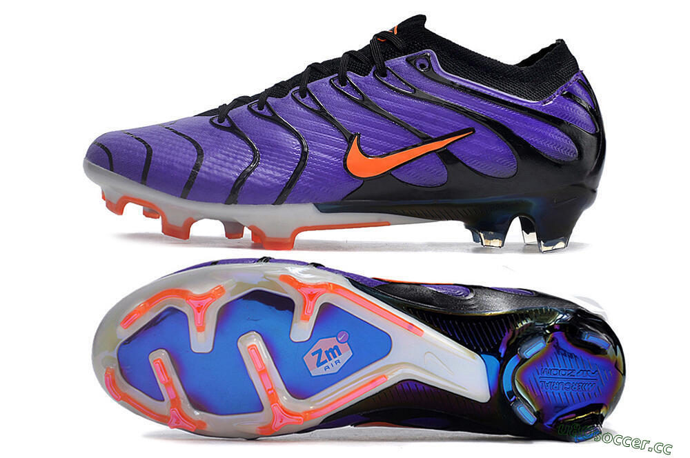Unisex Nike Air Zoom Mercurial Vapor 15 Elite FG Firm Ground Low-Tops Football Boots - Purple/Black/Orange/Gold 1