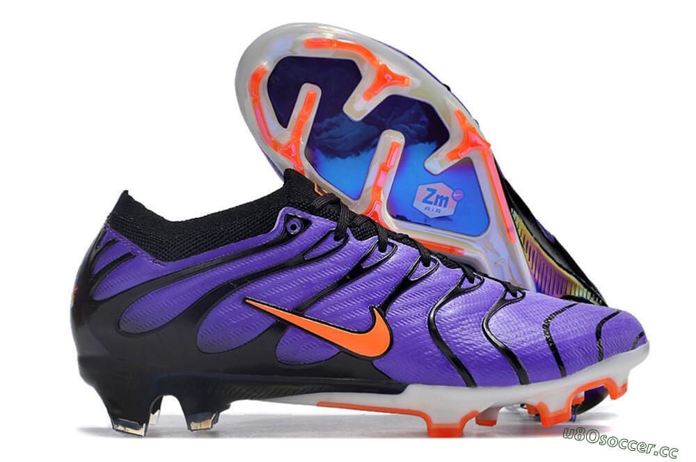 Unisex Nike Air Zoom Mercurial Vapor 15 Elite FG Firm Ground Low-Tops Football Boots - Purple/Black/Orange/Gold 2