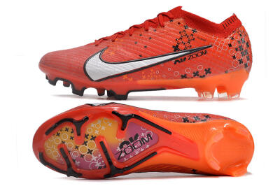 Men's Nike AIR Zoom Mercurial Vapor 15 Elite FG Firm Ground Low-Tops Football Boots - Orange/White/Black