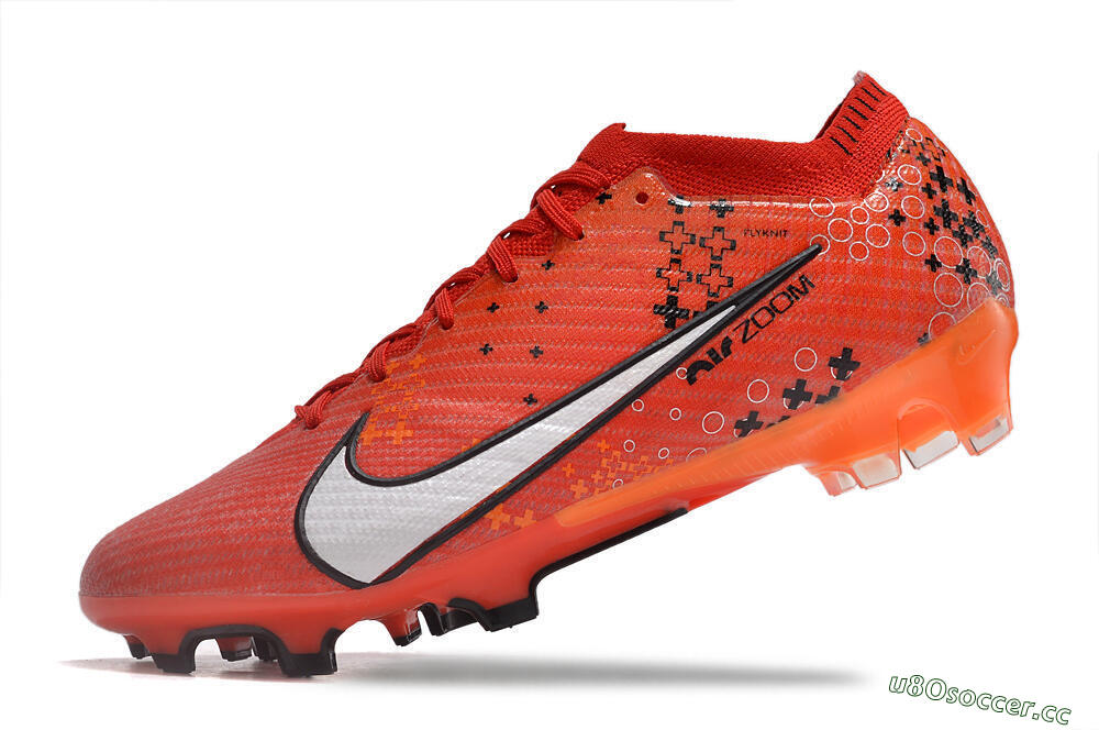 Men's Nike AIR Zoom Mercurial Vapor 15 Elite FG Firm Ground Low-Tops Football Boots - Orange/White/Black 5