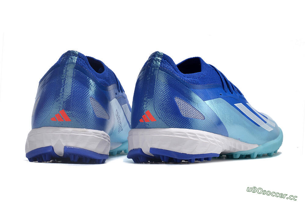 Men's Adidas X Crazyfast.1 TF Artificial Turf Low-Tops Football Shoes - Blue/Silver/White 6