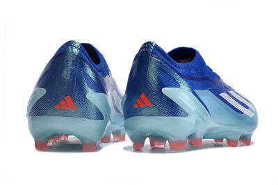 Men's Adidas X Crazyfast.1 Laceless FG Firm Ground Low-Tops Football Boots - Blue/White/Jade