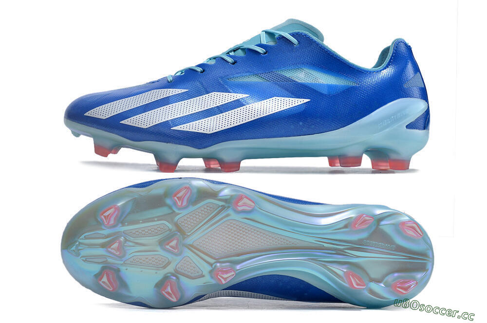 Men's Adidas X Crazyfast+ FG Firm Ground Low-Tops Football Boots - Blue/White/Jade 1