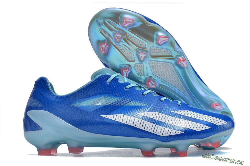 Men's Adidas X Crazyfast+ FG Firm Ground Low-Tops Football Boots - Blue/White/Jade 2