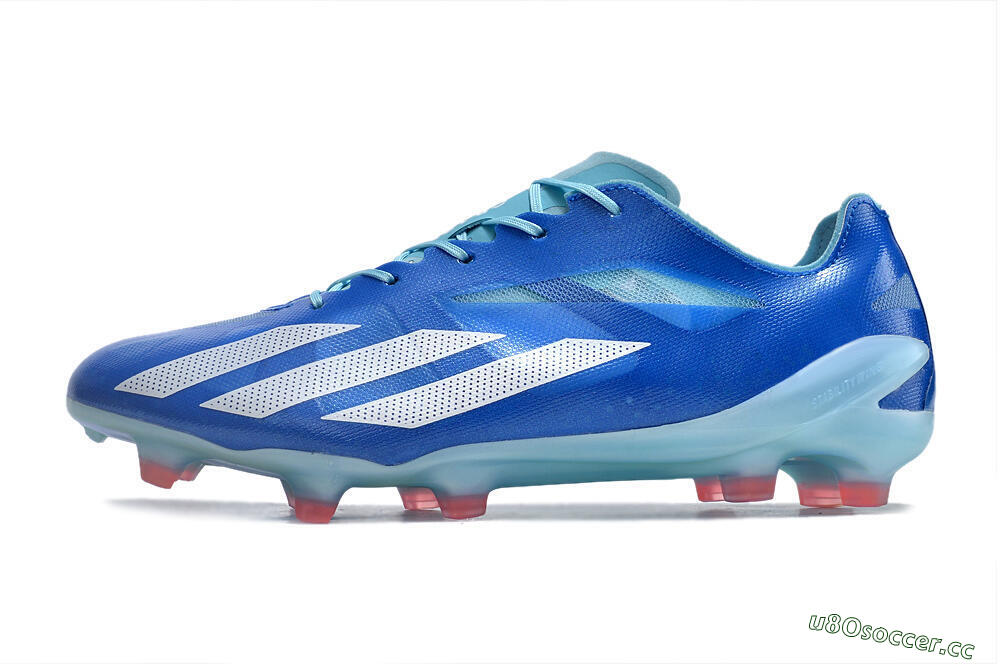 Men's Adidas X Crazyfast+ FG Firm Ground Low-Tops Football Boots - Blue/White/Jade 0