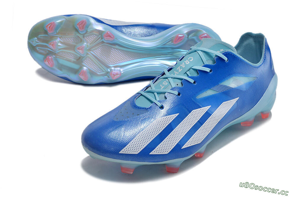 Men's Adidas X Crazyfast+ FG Firm Ground Low-Tops Football Boots - Blue/White/Jade 3